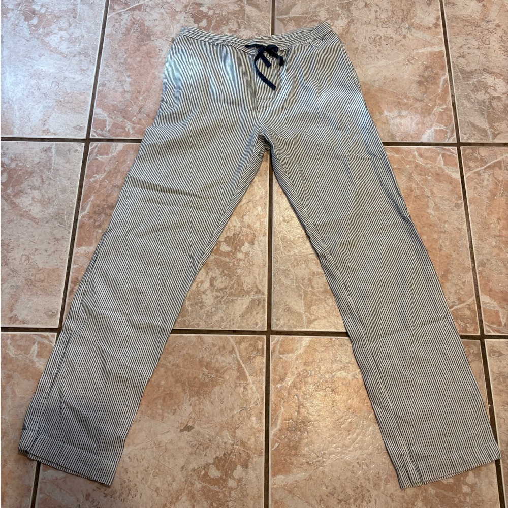 GANNI nautical 100% cotton lounge pants stretchy waist joggers PJs